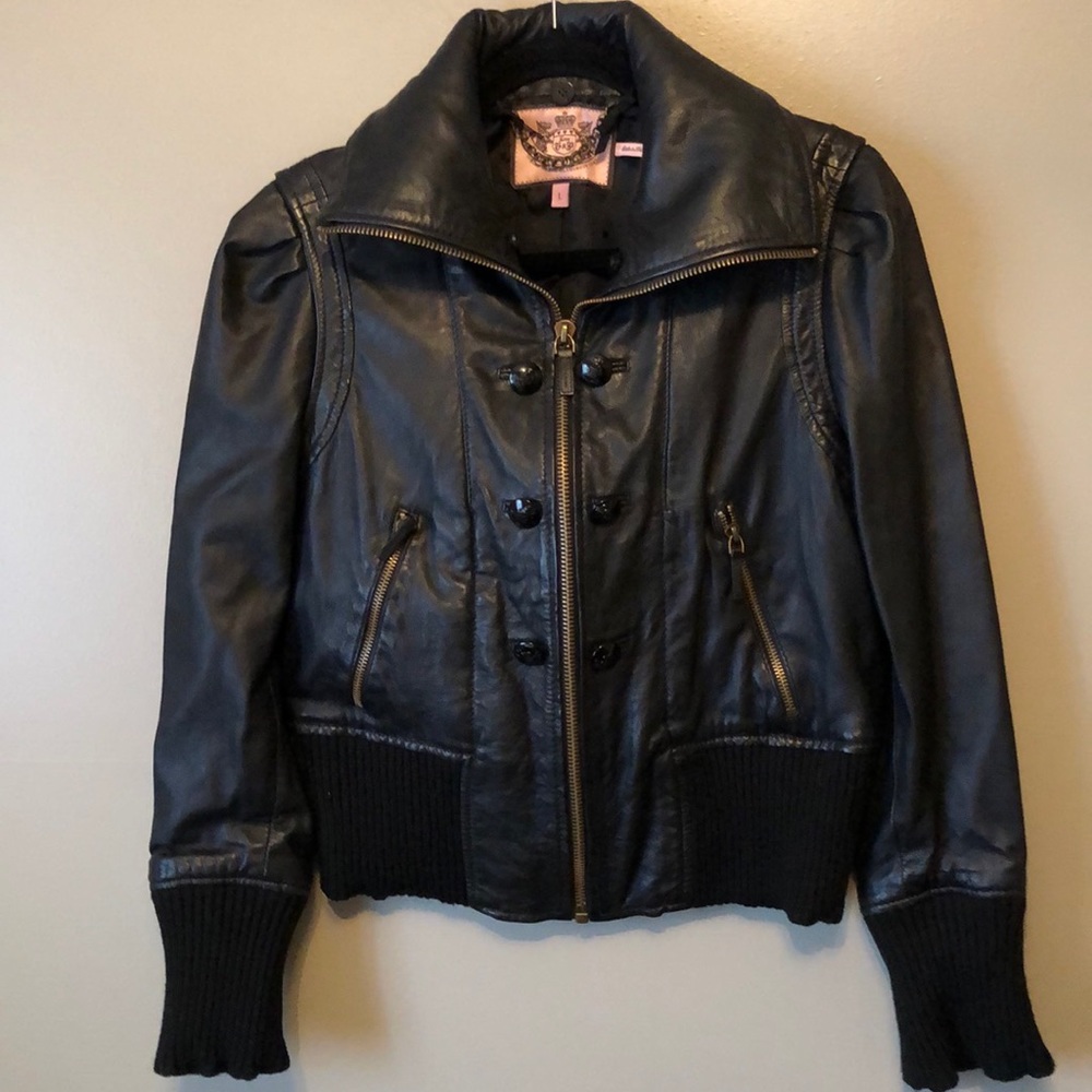 Vintage Juicy couture leather biker jacket large